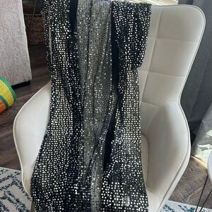 Black, sheer, sparkly kimono